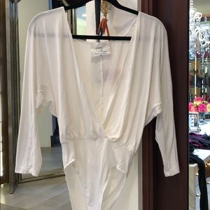 Blue life white long sleeve body suit size XS